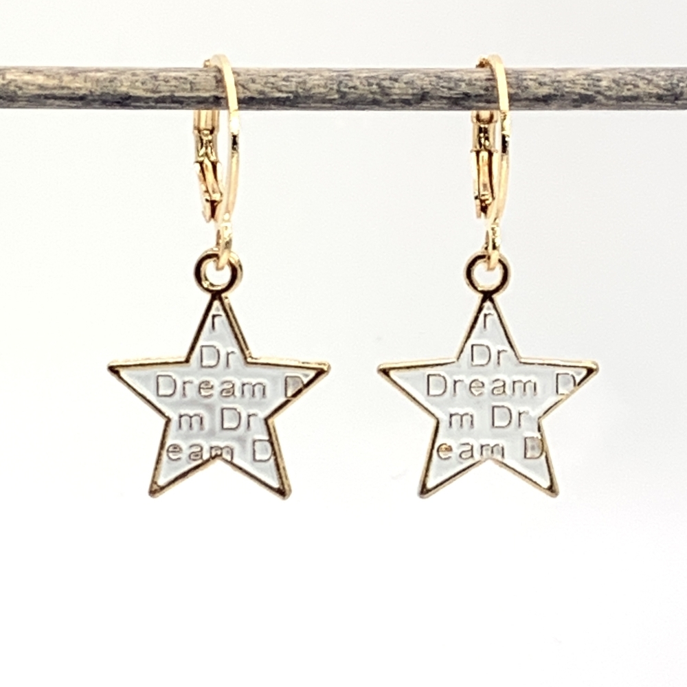 "Dream" Star Huggie Hoop Earrings